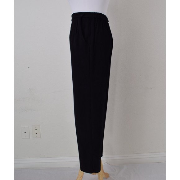 Vintage 80s Black Pleated Polyester/Spandex pants size 6P | 24-30 waist - Picture 3 of 9